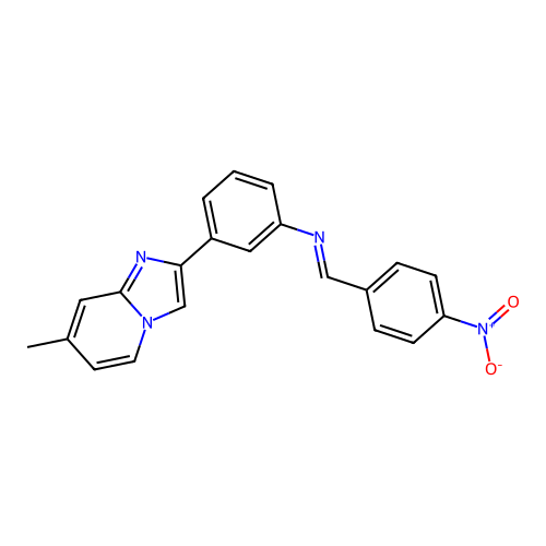 3-(7-methylimidazo[1,2-a]pyridin-2-yl)-N-[(E)-(4-nitrophenyl)methylidene]aniline structure