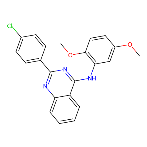 2-(4-chlorophenyl)-N-(2,5-dimethoxyphenyl)quinazolin-4-amine structure