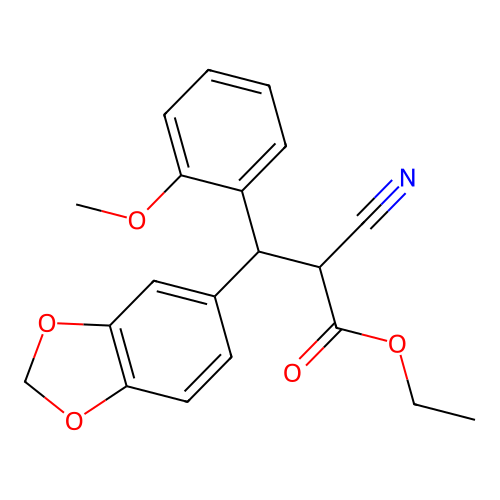 Ethyl 3-(1,3-benzodioxol-5-yl)-2-cyano-3-(2-methoxyphenyl)propanoate structure