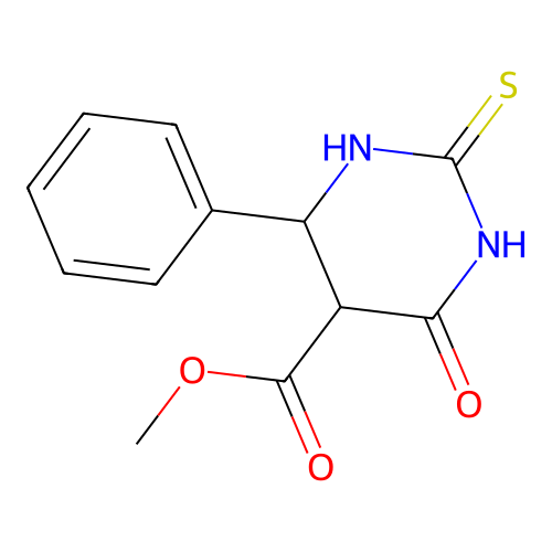 Methyl 4-oxo-6-phenyl-2-thioxohexahydropyrimidine-5-carboxylate structure