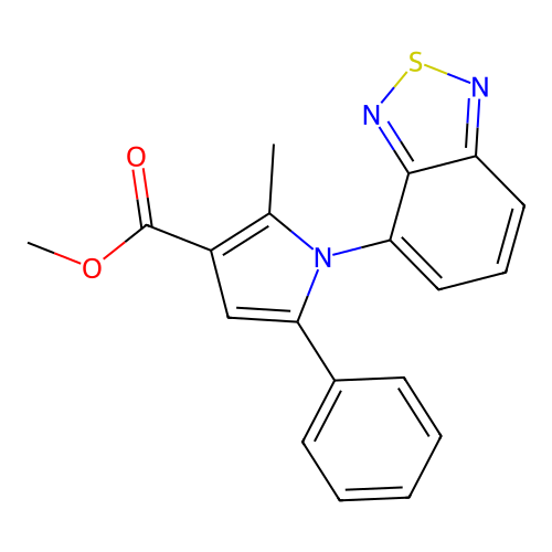 methyl 1-(2,1,3-benzothiadiazol-4-yl)-2-methyl-5-phenyl-1H-pyrrole-3-carboxylate structure