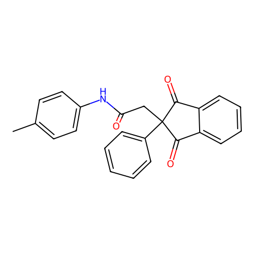 2-(1,3-dioxo-2-phenyl-2,3-dihydro-1H-inden-2-yl)-N-(4-methylphenyl)acetamide structure