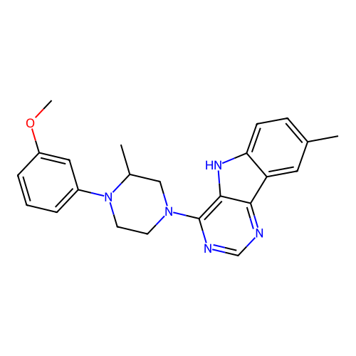 4-[4-(3-methoxyphenyl)-3-methylpiperazin-1-yl]-8-methyl-5H-pyrimido[5,4-b]indole structure