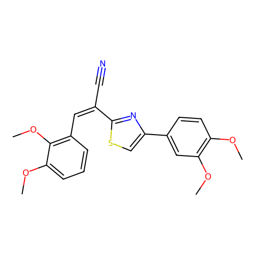 (Z)-3-(2,3-dimethoxyphenyl)-2-(4-(3,4-dimethoxyphenyl)thiazol-2-yl)acrylonitrile structure