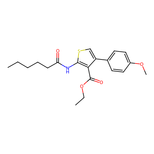 Ethyl 2-(hexanoylamino)-4-(4-methoxyphenyl)thiophene-3-carboxylate structure