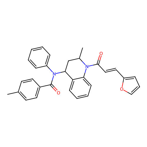 (E)-N-(1-(3-(furan-2-yl)acryloyl)-2-methyl-1,2,3,4-tetrahydroquinolin-4-yl)-4-methyl-N-phenylbenzamide structure