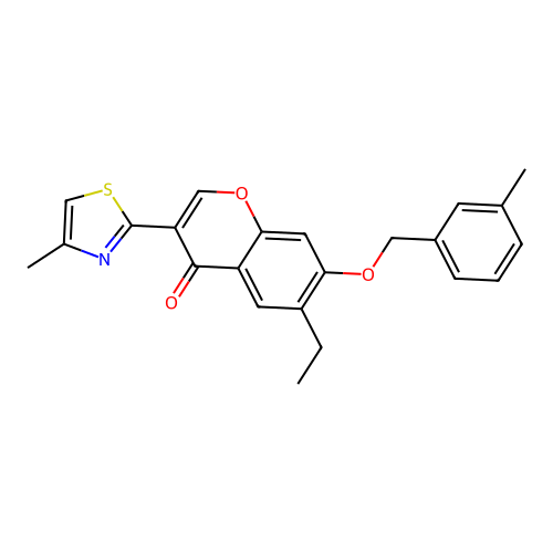 6-ethyl-7-[(3-methylbenzyl)oxy]-3-(4-methyl-1,3-thiazol-2-yl)-4H-chromen-4-one structure
