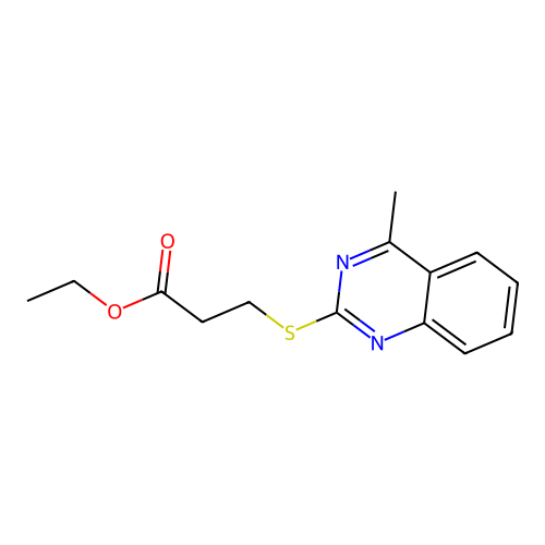 Ethyl 3-((4-methylquinazolin-2-yl)thio)propanoate structure