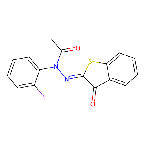 (Z)-N-(2-iodophenyl)-N'-(3-oxobenzo[b]thiophen-2(3H)-ylidene)acetohydrazide structure