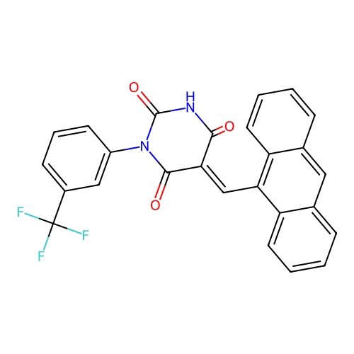 5-(anthracen-9-ylmethylidene)-1-[3-(trifluoromethyl)phenyl]-1,3-diazinane-2,4,6-trione structure