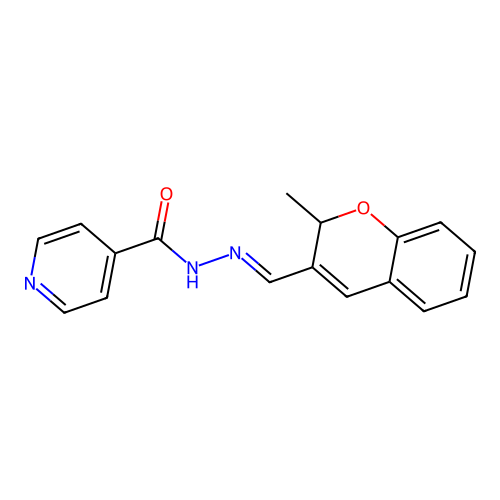 N'-[(E)-(2-methyl-2H-chromen-3-yl)methylidene]pyridine-4-carbohydrazide structure