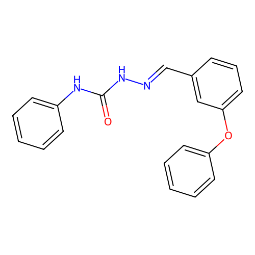 (2E)-2-(3-phenoxybenzylidene)-N-phenylhydrazinecarboxamide structure