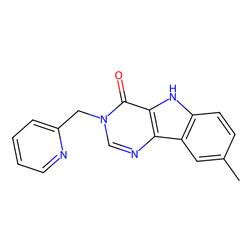 8-Methyl-3-pyridin-2-ylmethyl-3,5-dihydro-pyrimido[5,4-b]indol-4-one structure