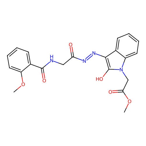 METHYL 2-[(3E)-3-({2-[(2-METHOXYPHENYL)FORMAMIDO]ACETAMIDO}IMINO)-2-OXO-2,3-DIHYDRO-1H-INDOL-1-YL]ACETATE structure