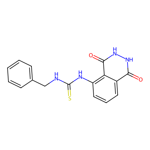 1-Benzyl-3-(1,4-dioxo-1,2,3,4-tetrahydrophthalazin-5-yl)thiourea structure