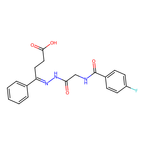 4-{[2-(4-Fluoro-benzoylamino)-acetyl]-hydrazono}-4-phenyl-butyric acid structure