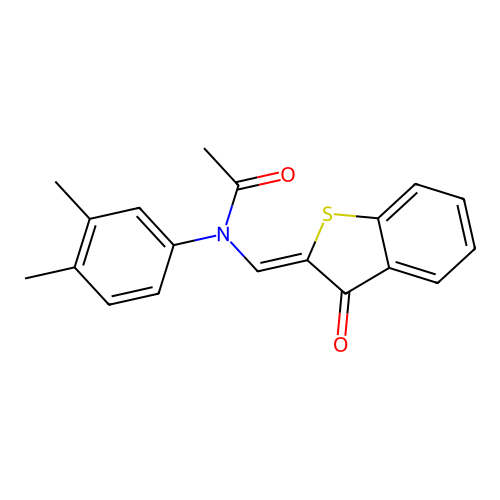 (Z)-N-(3,4-dimethylphenyl)-N-((3-oxobenzo[b]thiophen-2(3H)-ylidene)methyl)acetamide structure