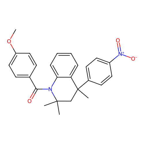 (4-methoxyphenyl)-[2,2,4-trimethyl-4-(4-nitrophenyl)-3H-quinolin-1-yl]methanone structure