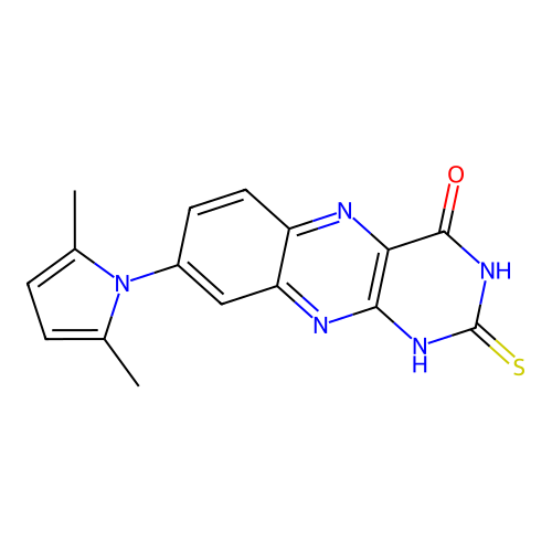 8-(2,5-dimethyl-1H-pyrrol-1-yl)-2-sulfanylbenzo[g]pteridin-4-ol structure