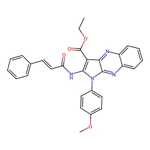 ethyl 2-cinnamamido-1-(4-methoxyphenyl)-1H-pyrrolo[2,3-b]quinoxaline-3-carboxylate structure