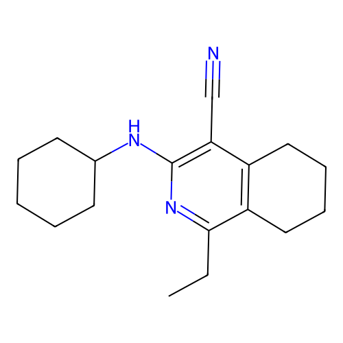 3-(Cyclohexylamino)-1-ethyl-5,6,7,8-tetrahydroisoquinoline-4-carbonitrile structure