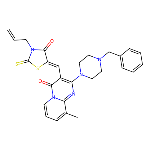 3-[(Z)-(3-ALLYL-4-OXO-2-THIOXO-1,3-THIAZOLIDIN-5-YLIDENE)METHYL]-2-(4-BENZYL-1-PIPERAZINYL)-9-METHYL-4H-PYRIDO[1,2-A]PYRIMIDIN-4-ONE structure