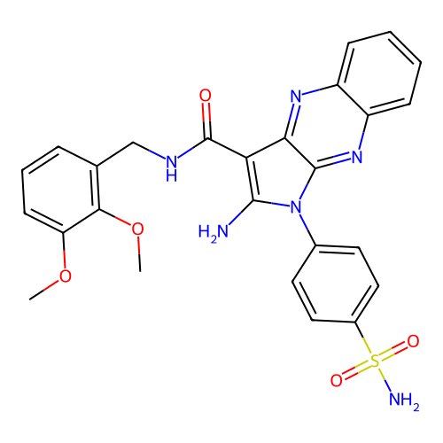 2-amino-N-(2,3-dimethoxybenzyl)-1-(4-sulfamoylphenyl)-1H-pyrrolo[2,3-b]quinoxaline-3-carboxamide structure