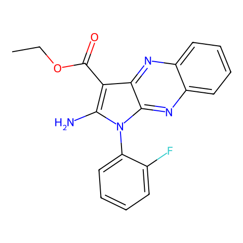 ethyl 2-amino-1-(2-fluorophenyl)-1H-pyrrolo[2,3-b]quinoxaline-3-carboxylate structure