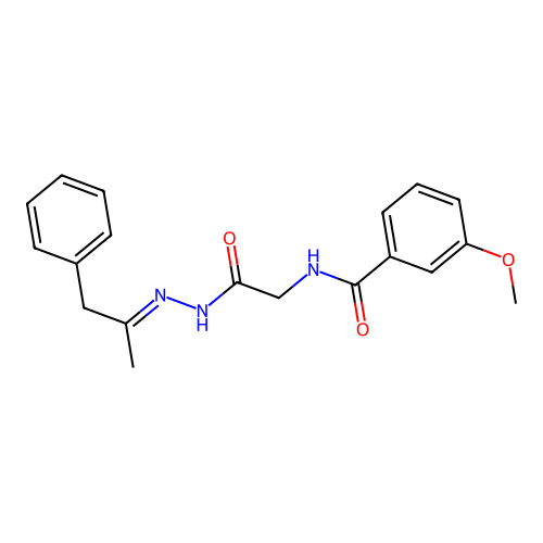 (E)-3-methoxy-N-(2-oxo-2-(2-(1-phenylpropan-2-ylidene)hydrazinyl)ethyl)benzamide structure