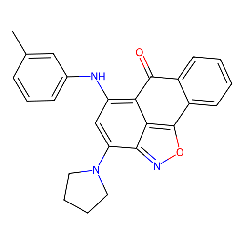 3-(1-Pyrrolidinyl)-5-(3-toluidino)-6H-anthra[1,9-CD]isoxazol-6-one structure