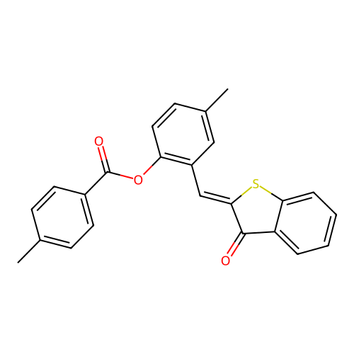 (Z)-4-methyl-2-((3-oxobenzo[b]thiophen-2(3H)-ylidene)methyl)phenyl 4-methylbenzoate structure