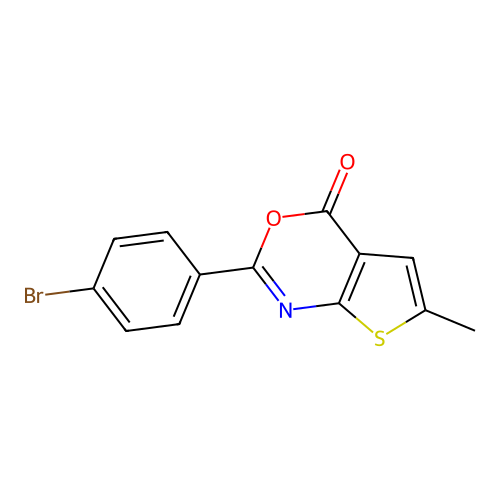 2-(4-bromophenyl)-6-methyl-4H-thieno[2,3-d][1,3]oxazin-4-one structure