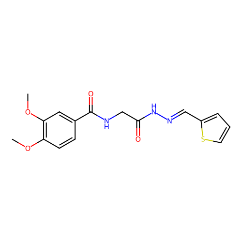 3,4-Dimethoxy-N-(2-oxo-2-(2-(2-thienylmethylene)hydrazino)ethyl)benzamide structure