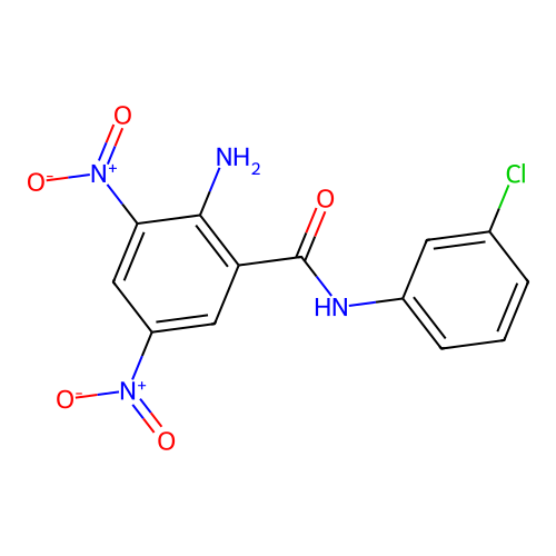 2-amino-N-(3-chlorophenyl)-3,5-dinitrobenzamide structure
