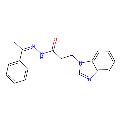 3-(1H-benzimidazol-1-yl)-N'-[(1Z)-1-phenylethylidene]propanehydrazide structure