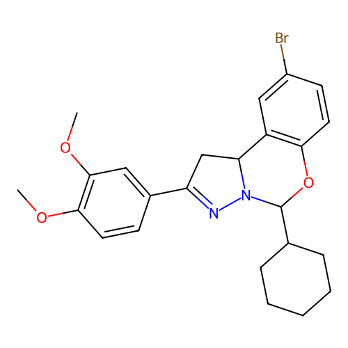 9-BR-5-Cyclohexyl-2-(3,4-DI-meo-PH)-1,10B-dihydropyrazolo(1,5-C)(1,3)benzoxazine structure