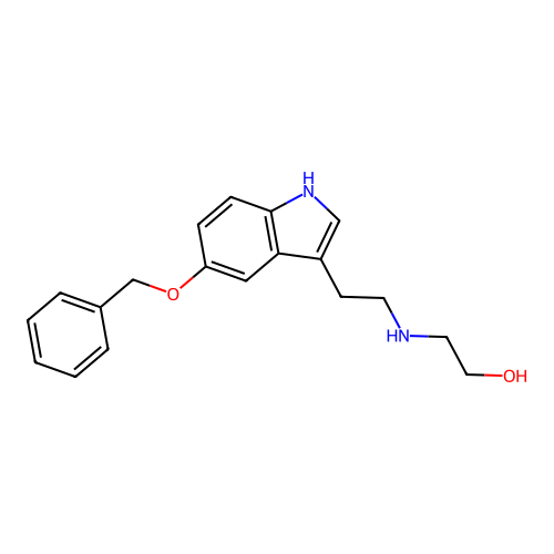 2-({2-[5-(benzyloxy)-1H-indol-3-yl]ethyl}amino)ethanol structure