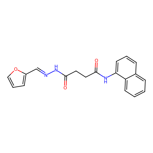N'-[(E)-furan-2-ylmethylideneamino]-N-naphthalen-1-ylbutanediamide structure