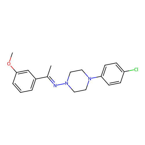 4-(4-chlorophenyl)-N-[1-(3-methoxyphenyl)ethylidene]-1-piperazinamine structure