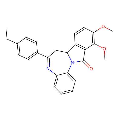 6-(4-ethylphenyl)-10,11-dimethoxy-7,7a-dihydro-12H-isoindolo[2,1-a][1,5]benzodiazepin-12-one structure