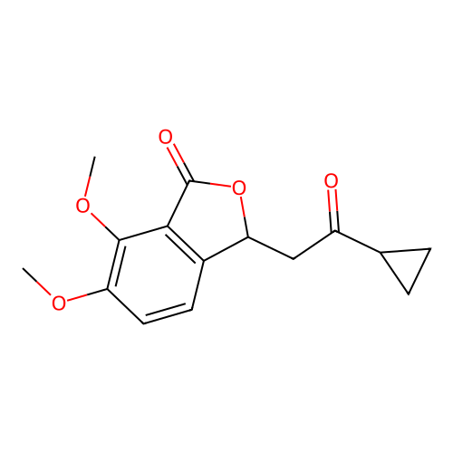 3-(2-cyclopropyl-2-oxoethyl)-6,7-dimethoxyisobenzofuran-1(3H)-one structure