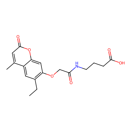 4-(2-((6-ethyl-4-methyl-2-oxo-2H-chromen-7-yl)oxy)acetamido)butanoic acid structure