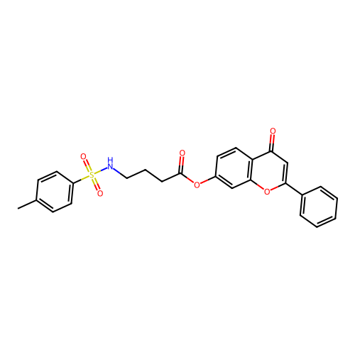 4-oxo-2-phenyl-4H-chromen-7-yl 4-(4-methylphenylsulfonamido)butanoate structure