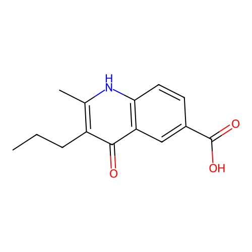 4-Hydroxy-2-methyl-3-propylquinoline-6-carboxylic acid structure