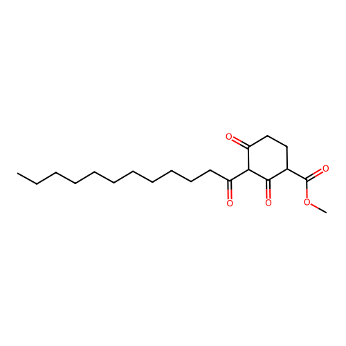 Methyl 3-dodecanoyl-2,4-dioxocyclohexanecarboxylate structure