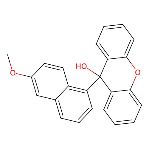 9-(6-methoxynaphthalen-1-yl)-9H-xanthen-9-ol structure