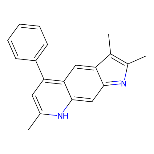 2,3,7-trimethyl-5-phenyl-1H-pyrrolo[3,2-g]quinoline structure