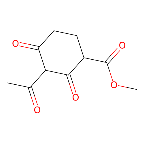Methyl 3-acetyl-2,4-dioxocyclohexanecarboxylate structure
