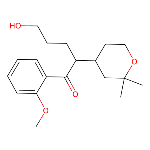 2-(2,2-dimethyltetrahydro-2H-pyran-4-yl)-5-hydroxy-1-(2-methoxyphenyl)pentan-1-one structure