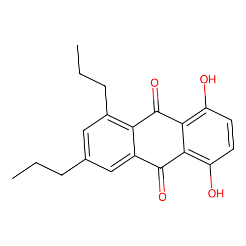 5,8-Dihydroxy-1,3-dipropylanthracene-9,10-dione structure